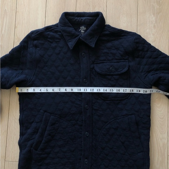 J. Crew Knit Goods Quilted Cotton Button Up Jacket in Navy Men’s Size S - Picture 4 of 10